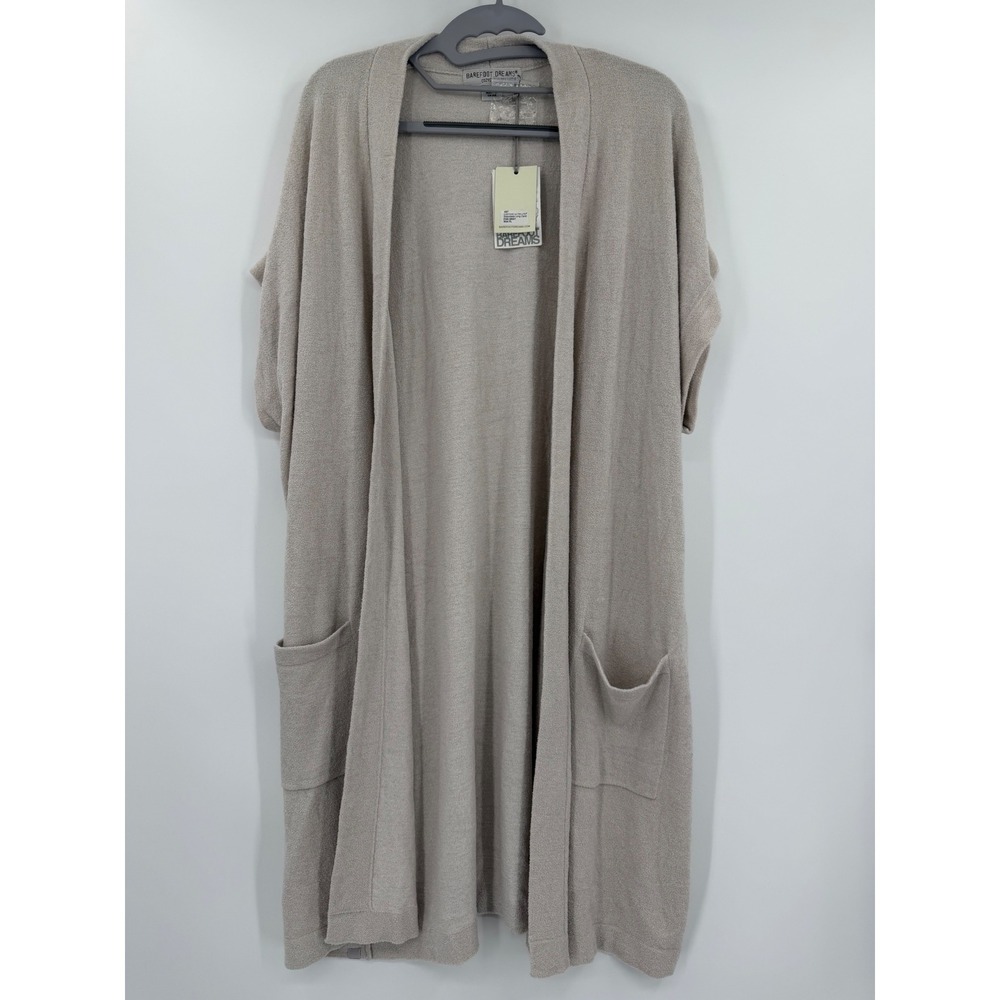 Barefoot Dreams CozyChic Ultra Lite Sleeveless Long Cardigan Fog Gray 497 XL NEW